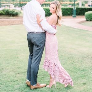 Lace dress with train